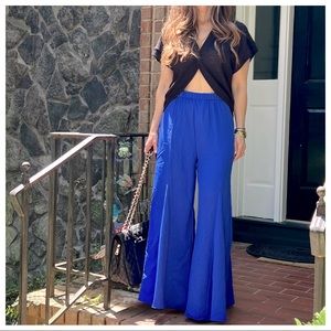Boho Hippie Chic Extra Wide Leg Seamed Pants